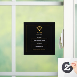 Personalisiertes modernes WLAN-Schild Fensteraufkleber