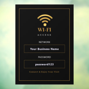 Personalisiertes modernes WLAN-Schild Fensteraufkleber
