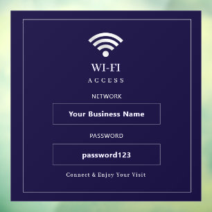 Personalisiertes modernes WLAN-Schild Fensteraufkleber