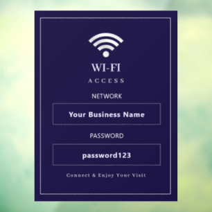 Personalisiertes modernes WLAN-Schild Fensteraufkleber