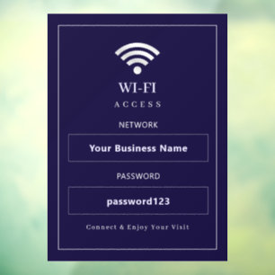 Personalisiertes modernes WLAN-Schild Fensteraufkleber