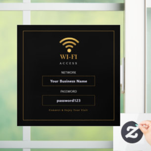 Personalisiertes modernes WLAN-Schild Fensteraufkleber