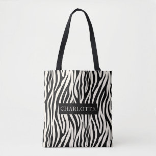 Personalisiertes modernes Zebra Safari Tiermuster Tasche
