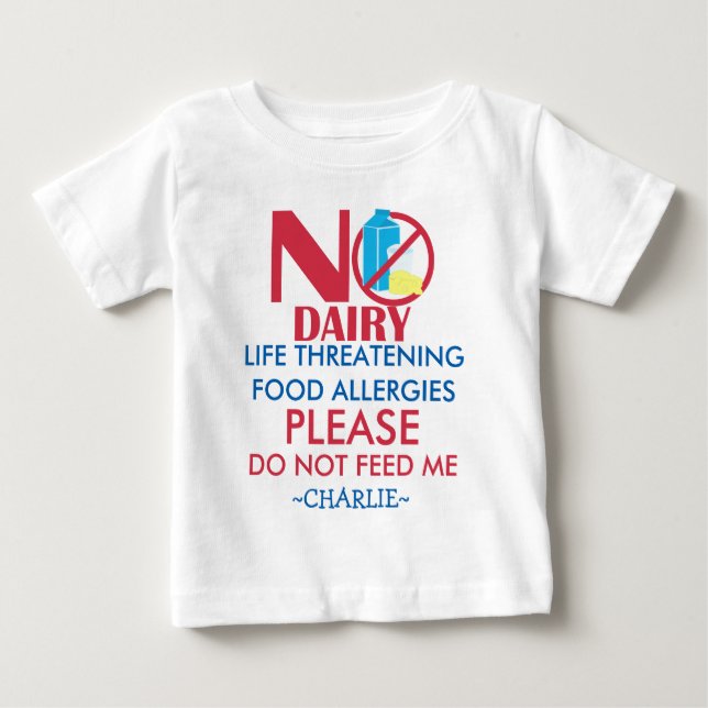 Personalisiertes Molkereiallergie-Shirt, füttern Baby T-shirt (Vorderseite)