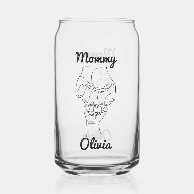Personalisiertes Mommy Mama Mama Geschenk mit Kind Dosenglas (Vorderseite)