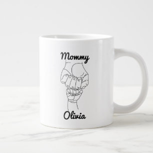 Personalisiertes Mommy Mama Mama Geschenk mit Kind Jumbo-Tasse