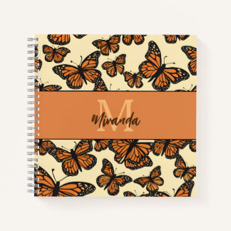 Personalisiertes Monarch Butterfly Monogram Sketch Notizbuch