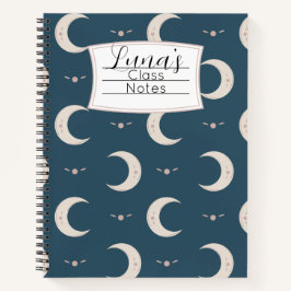Personalisiertes Mond-Muster Spiralblock 21,59 x 2 Notizbuch