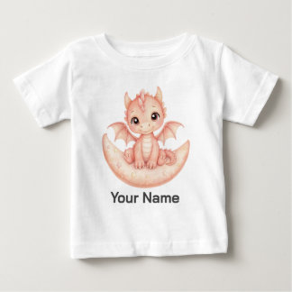 Personalisiertes Mond Sterne Kissen Baby Drache T-shirt