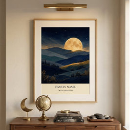 Personalisiertes Mondaufgang-Landschaftskunstposte Poster