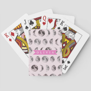 Personalisiertes Mondphasen-Himmelsgeschenk in Ros Spielkarten