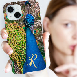 Personalisiertes Monogram Blue Peacock-Foto Case-Mate iPhone Hülle