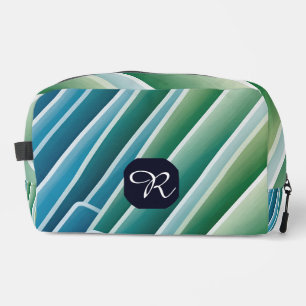 Personalisiertes Monogram Dopp Kit - Blau grün Waschbeutel