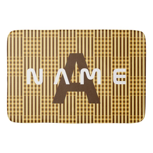 Personalisiertes Monogram Gold Luxury Elegant Abst Badematte (Vorderseite)