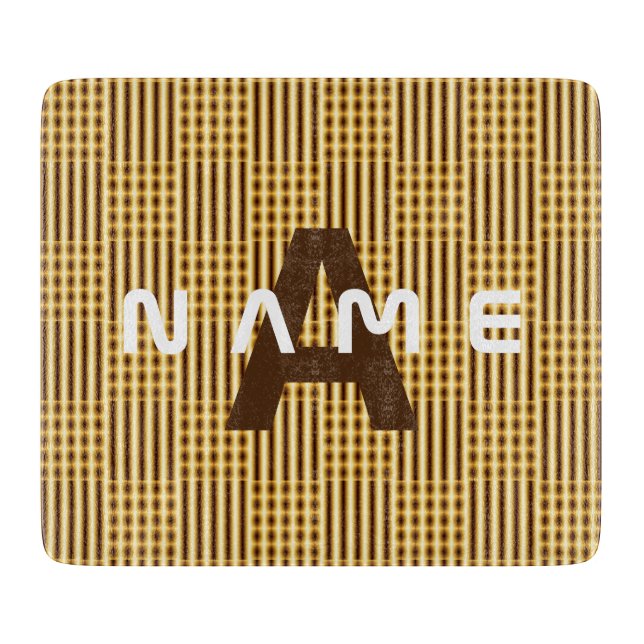 Personalisiertes Monogram Gold Luxury Elegant Abst Schneidebrett (Vorderseite)