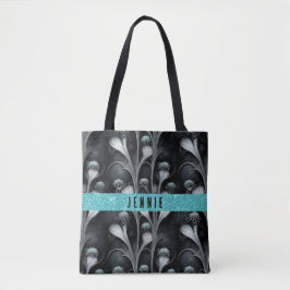 Personalisiertes Monogram Gothic-Blume Halloween-G Tasche