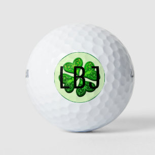 Personalisiertes Monogram Lucky 4 Leaf Kleber Gesc Golfball