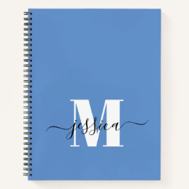 Personalisiertes Monogram-Notebook in Blau Notizbuch