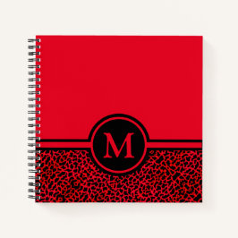 Personalisiertes Monogram Red Leopard Spiral Noteb Notizbuch