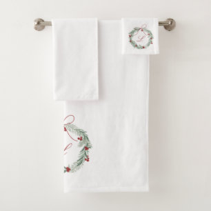 Personalisiertes Monogram Weihnachtshandtuch-Set Badhandtuch Set