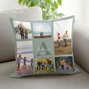 Personalisiertes Monogramm 6 FotoCollage Kissen
