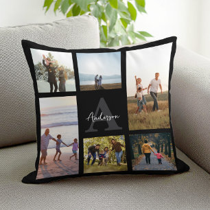 Personalisiertes Monogramm 6 FotoCollage Kissen