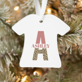 Personalisiertes Monogramm A Pink Leopard Ornament
