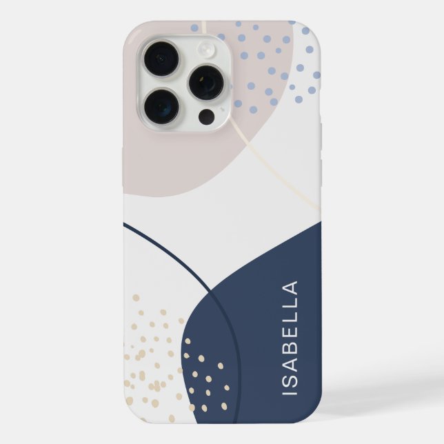 Personalisiertes Monogramm Abstract iPhone 15 Pro Max Hülle (Rückseite)