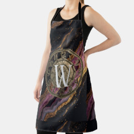 Personalisiertes Monogramm Achat Rosa Rustikales M Schürze