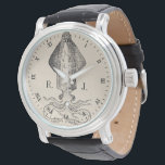 Personalisiertes Monogramm Armbanduhr<br><div class="desc">Eine benutzerdefinierte Uhr mit einem Vintagen Oktopus und römischer numerischer Zeitschrift. Auf beiden Seiten des Oktopus ist ein Platz für Ihren Vor- und Nachnamen Initial.</div>