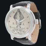 Personalisiertes Monogramm Armbanduhr<br><div class="desc">Eine benutzerdefinierte Uhr mit einem Vintagen Oktopus und römischer numerischer Zeitschrift. Auf beiden Seiten des Oktopus ist ein Platz für Ihren Vor- und Nachnamen Initial.</div>