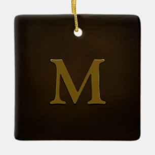 Personalisiertes Monogramm aus antikem Gold Keramikornament