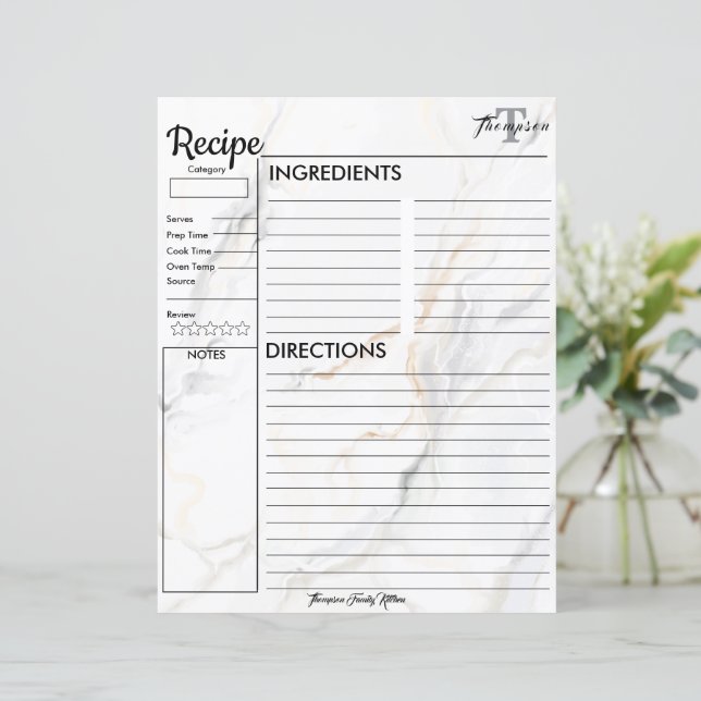 Personalisiertes Monogramm aus der Küche von.. Rez (Stehend Vorderseite)