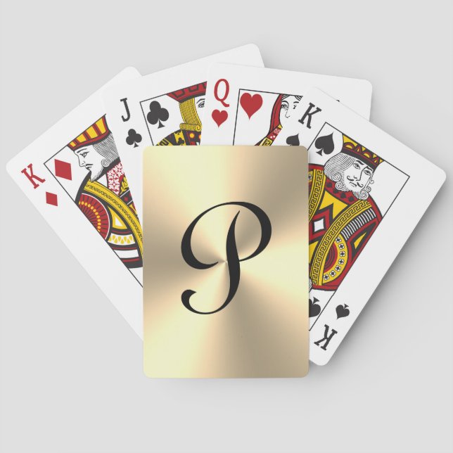 Personalisiertes Monogramm aus Metall Spielkarten (Rückseite)