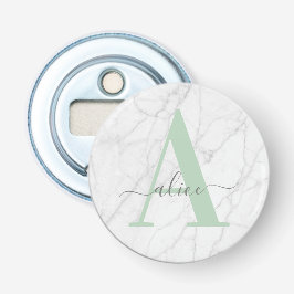 Personalisiertes Monogramm aus weißem Marmor Flaschenöffner