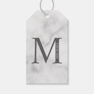 Personalisiertes Monogramm aus weißem Marmor und N Geschenkanhänger