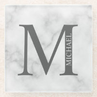 Personalisiertes Monogramm aus weißem Marmor und N