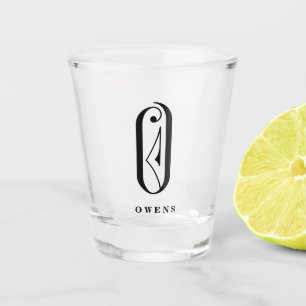 Personalisiertes Monogramm Buchstaben O mit Nachna Schnapsglas