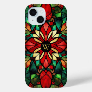 Personalisiertes Monogramm Buntglas Weihnachten Case-Mate iPhone Hülle