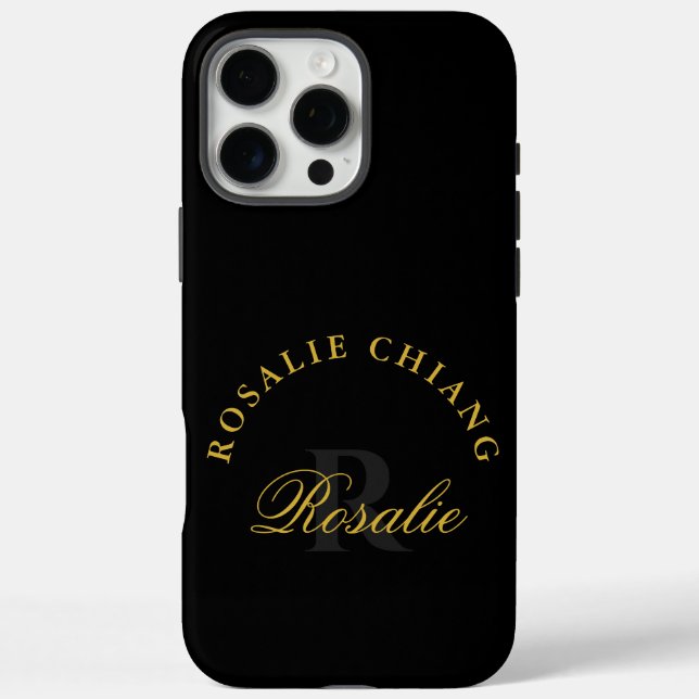 Personalisiertes Monogramm-Design mit individuelle iPhone 16 Pro Max Hülle (Rückseite)