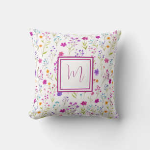 Personalisiertes Monogramm – Elegante moderne Flor Kissen