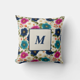 Personalisiertes Monogramm – Elegante moderne Flor Kissen