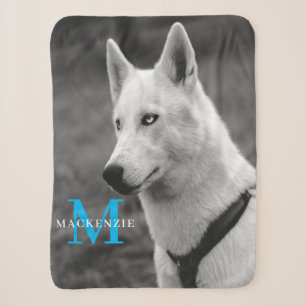 Personalisiertes Monogramm Elegantes Dog Pet Foto Sherpadecke