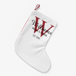 Personalisiertes Monogramm, frisch rot Kleiner Weihnachtsstrumpf