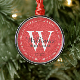 Personalisiertes Monogramm frisch rotes Floral Ornament Aus Metall