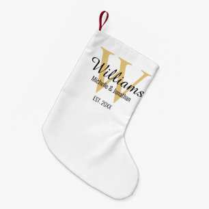 Personalisiertes Monogramm, frisch verheiratetes G Kleiner Weihnachtsstrumpf