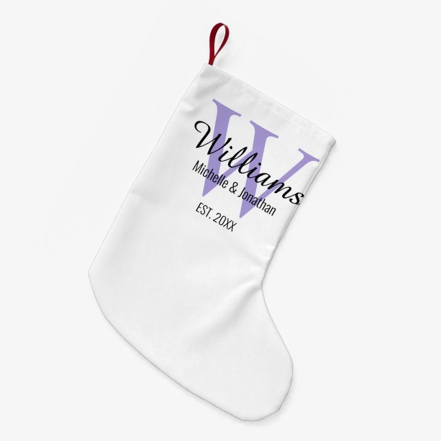 Personalisiertes Monogramm frisch verheiratetes La Kleiner Weihnachtsstrumpf (Vorderansicht (hängend))