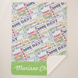 personalisiertes Monogramm für die 80. Geburtstags Sherpadecke