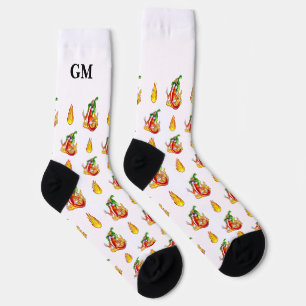 Personalisiertes Monogramm für Feuerlöschpieps und Socken