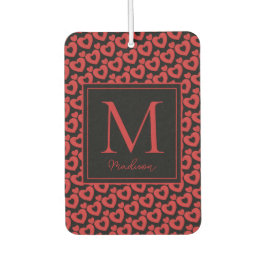 Personalisiertes Monogramm für rote und schwarze H Autolufterfrischer